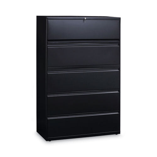 Lateral File, 5 Legal-letter-a4-a5-size File Drawers, Black, 42