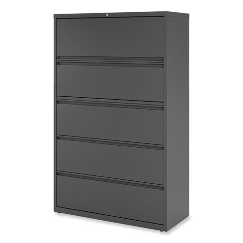 Lateral File, 5 Legal-letter-a4-a5-size File Drawers, 1 Roll-out Posting Shelf, Light Gray, 42