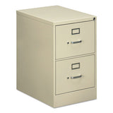 Two-drawer Economy Vertical File, 2 Letter-size File Drawers, Black, 15" X 25" X 29"
