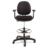 Alera Interval Series Swivel Task Stool, 33.26" Seat Height, Supports Up To 275 Lbs, Black Seat-black Back, Black Base