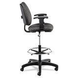 Alera Interval Series Swivel Task Stool, 33.26" Seat Height, Supports Up To 275 Lbs, Graphite Gray Seat-back, Black Base