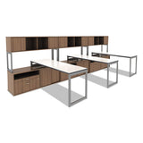 Alera Open Office Desk Series Adjustable O-leg Desk Base, 24" Deep, Silver