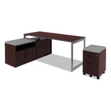Alera Open Office Desk Series Adjustable O-leg Desk Base, 30" Deep, Silver