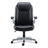 Alera Leithen Bonded Leather Midback Chair, Supports Up To 275 Lb, Black Seat-back, Silver Base