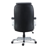 Alera Leithen Bonded Leather Midback Chair, Supports Up To 275 Lb, Black Seat-back, Silver Base