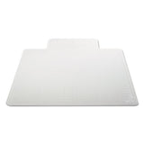 Occasional Use Studded Chair Mat For Flat Pile Carpet, 45 X 53, Wide Lipped, Clear