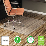 All Day Use Non-studded Chair Mat For Hard Floors, 46 X 60, Rectangular, Clear