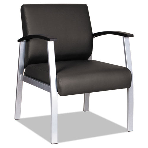 Alera Metalounge Series Mid-back Guest Chair, 24.60'' X 26.96'' X 33.46'', Black Seat-black Back, Silver Base