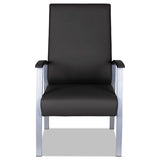 Alera Metalounge Series High-back Guest Chair, 24.6'' X 26.96'' X 42.91'', Black Seat-black Back, Silver Base