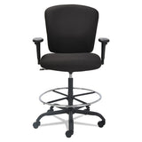 Alera Mota Series Big And Tall Stool, 32.67" Seat Height, Supports Up To 450 Lbs, Black Seat-black Back, Black Base