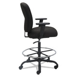 Alera Mota Series Big And Tall Stool, 32.67" Seat Height, Supports Up To 450 Lbs, Black Seat-black Back, Black Base