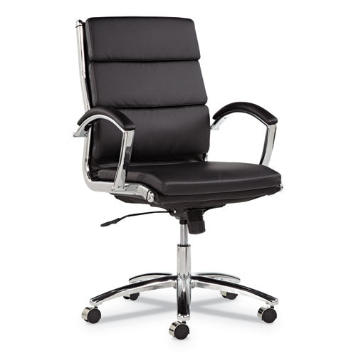Alera Neratoli Mid-back Slim Profile Chair, Supports Up To 275 Lbs, Black Seat-black Back, Chrome Base
