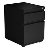 Three-drawer Metal Pedestal File With Full-length Pull, 14.96w X 19.29d X 27.75h, Black