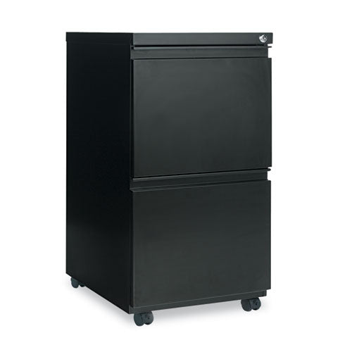 Two-drawer Metal Pedestal File With Full-length Pull, 14.96w X 19.29d X 27.75h, Black