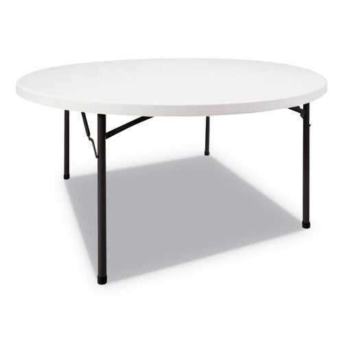 Round Plastic Folding Table, 60 Dia X 29 1-4h, White