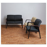Alera Reception Lounge Series Wood Loveseat, 44.88w X 26.13d X 33h, Black-mahogany