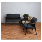 Alera Reception Lounge Series Wood Loveseat, 44.88w X 26.13d X 33h, Black-mahogany