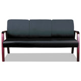 Alera Reception Lounge Wl 3-seat Sofa, 65.75w X 26.13d X 33h, Black-mahogany