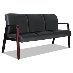 Alera Reception Lounge Wl 3-seat Sofa, 65.75w X 26.13d X 33h, Black-mahogany