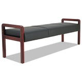 Alera Reception Lounge Wl Series Bench, 65.75w X 22.25d X 22.88h, Black-mahogany