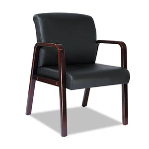 Alera Reception Lounge Wl Series Guest Chair, 24.21'' X 26.14'' X 32.67'', Black Seat-black Back, Mahogany Base