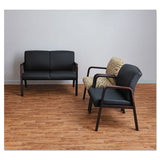 Alera Reception Lounge Wl Series Guest Chair, 24.21'' X 26.14'' X 32.67'', Tan Seat-tan Back, Mahogany Base