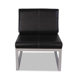 Alera Ispara Series Armless Chair, 26.38" X 31.13" X 30", Black Seat-black Back, Silver Base