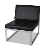 Alera Ispara Series Armless Chair, 26.38" X 31.13" X 30", Black Seat-black Back, Silver Base