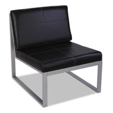 Alera Ispara Series Armless Chair, 26.38" X 31.13" X 30", Black Seat-black Back, Silver Base