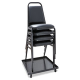 Padded Steel Stacking Chair, Black Seat-black Back, Black Base, 4-carton