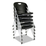Alera Sl Series Nesting Stack Chair Without Arms, Black Seat-black Back, Gray Base, 2-carton