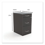 Soho Vertical File Cabinet, 3 Drawers: Pencil-file-file, Letter, Charcoal, 14" X 18" X 26.9"
