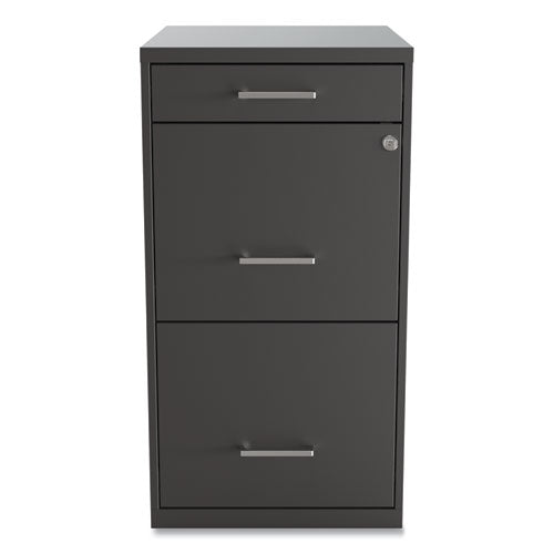 Soho Vertical File Cabinet, 3 Drawers: Pencil-file-file, Letter, Charcoal, 14
