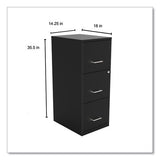 Soho Vertical File Cabinet, 3 Drawers: File-file-file, Letter, Black, 14" X 18" X 34.9"