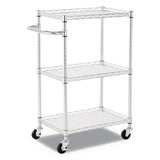 3-shelf Wire Cart With Liners, 24w X 16d X 39h, Silver, 500-lb Capacity