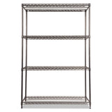 Wire Shelving Starter Kit, Four-shelf, 48w X 18d X 72h, Black Anthracite