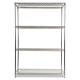 Nsf Certified Industrial 4-shelf Wire Shelving Kit, 48w X 18d X 72h, Silver