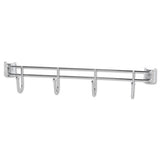 Hook Bars For Wire Shelving, Four Hooks, 18" Deep, Silver, 2 Bars-pack