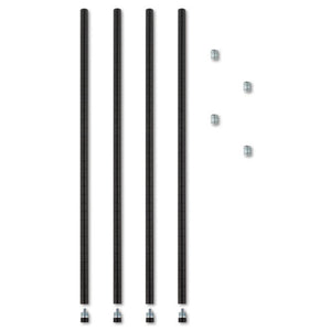 Stackable Posts For Wire Shelving, 36 "high, Black, 4-pack