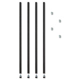 Stackable Posts For Wire Shelving, 36 "high, Black, 4-pack