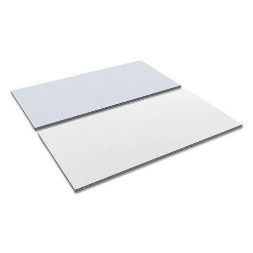 Reversible Laminate Table Top, Rectangular, 59 3-8w X 29 1-2d, White-gray