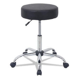 Height Adjustable Lab Stool, 24.38" Seat Height, Supports Up To 275 Lbs., Black Seat-black Back, Chrome Base