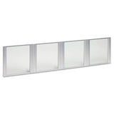 Glass Door Set With Silver Frame For 72" Wide Hutch, 17w X 16h, Clear, 4 Doors-set