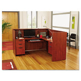 Alera Valencia Series Reception Desk With Counter, 71w X 35.5d X 42.5h,  Cherry