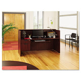Alera Valencia Series Reception Desk With Counter, 71w X 35.5d X 42.5h, Mahogany