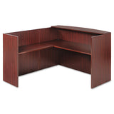 Alera Valencia Series Reception Desk With Counter, 71w X 35.5d X 42.5h, Mahogany
