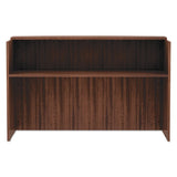 Alera Valencia Series Reception Desk With Counter, 71w X 35.5d X 42.5h, Modern Walnut