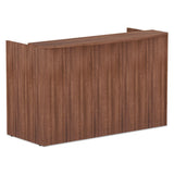 Alera Valencia Series Reception Desk With Counter, 71w X 35.5d X 42.5h, Modern Walnut