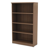 Alera Valencia Series Bookcase, Four-shelf, 31 3-4w X 14d X 54 7-8h, Modern Walnut