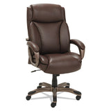 Alera Veon Series Executive High-back Leather Chair, Supports Up To 275 Lbs., Brown Seat-brown Back, Bronze Base